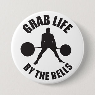 Chapa Redonda De 7 Cm Motivación del entrenamiento - Agarra la vida por