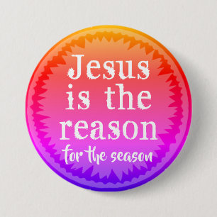 Chapa Redonda De 7 Cm Motivo de Jesús para Navidades de degradado de tem
