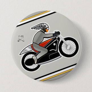Chapa Redonda De 7 Cm Motocicleta Art Deco (3" pines)