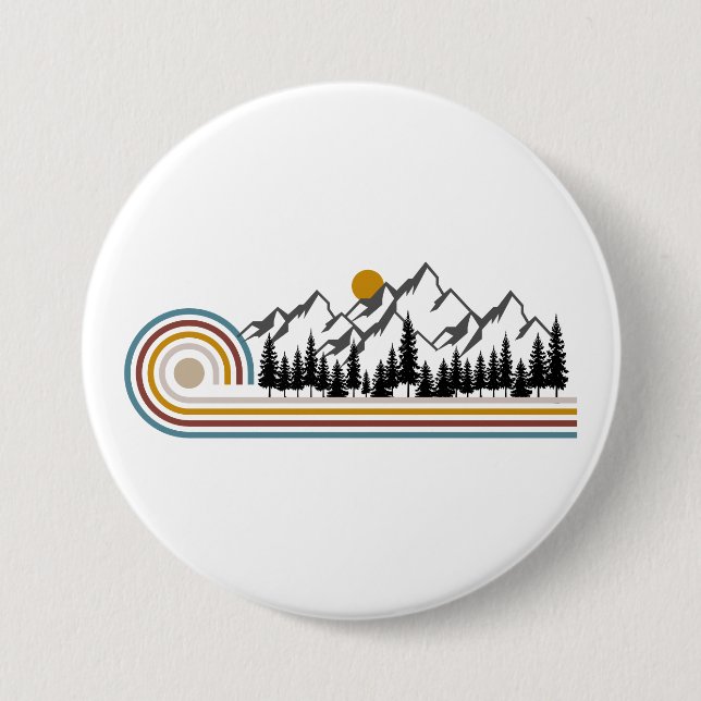 Chapa Redonda De 7 Cm Mountains graphic gift (Anverso)