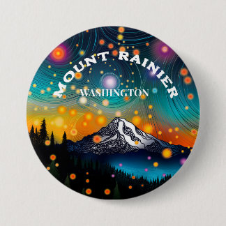 Chapa Redonda De 7 Cm Mt. Rainier Starry Sky