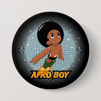 Chapa Redonda De 7 Cm Muchacho del Afro