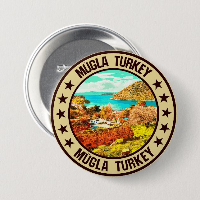 Chapa Redonda De 7 Cm Muğla (Anverso y reverso)