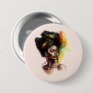 Chapa Redonda De 7 Cm Mujer afroamericana empoderada (2)