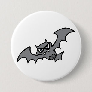 Chapa Redonda De 7 Cm Murciélago vampiro malvado kawaii espeluznante