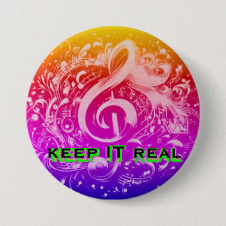 CHAPA REDONDA DE 7 CM MUSIC - KEEP IT REAL RAINBOW