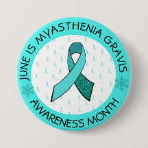 Myasthenia Gravis Hope Awareness Button Butfly