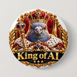 Chapa Redonda De 7 Cm NAGIPI AI Rey de la Corona de AI Coronado Paloma R