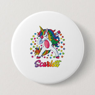 Chapa Redonda De 7 Cm Nam Personalizado del Arcoiris de Unicornio