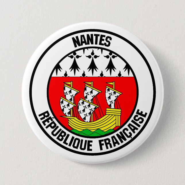 Chapa Redonda De 7 Cm Nantes Round Emblem (Anverso)