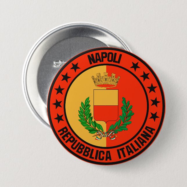 Chapa Redonda De 7 Cm Napoli (Anverso y reverso)