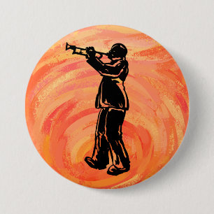 Chapa Redonda De 7 Cm Naranja de Trumpet de Noches de Boogie de Nueva Yo