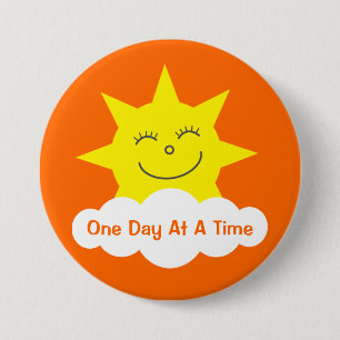 Chapa Redonda De 7 Cm Naranja feliz del personalizable de Sun del dibujo