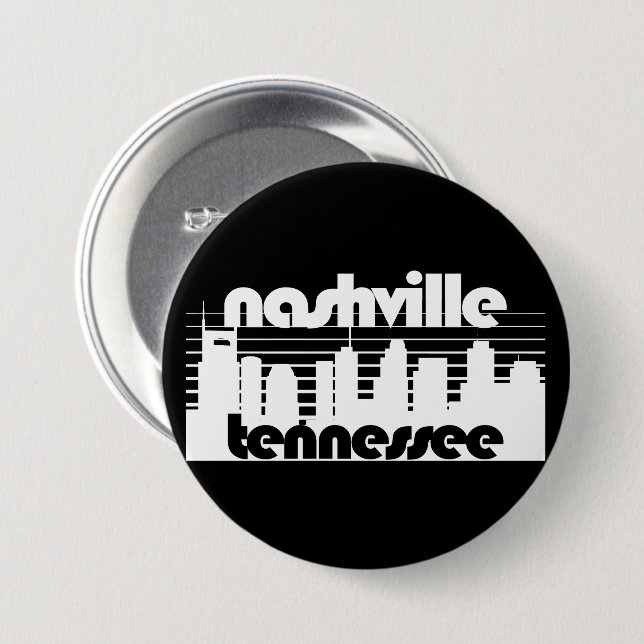 Chapa Redonda De 7 Cm Nashville Tennessee (Anverso y reverso)