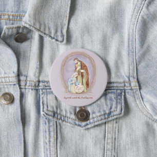 Chapa Redonda De 7 Cm Natividad acuarela personalizada navidad  