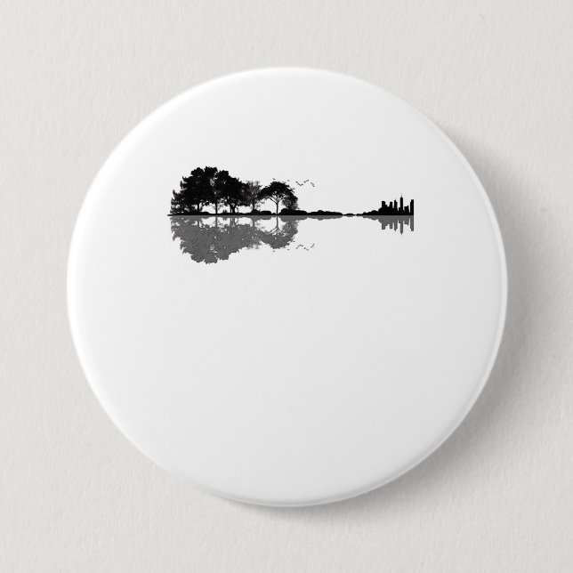 Chapa Redonda De 7 Cm Naturaleza acústica de guitarra oriental de música (Anverso)