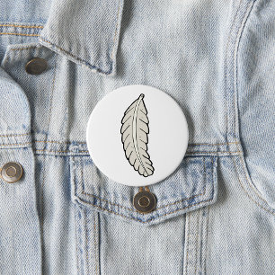 Chapa Redonda De 7 Cm Naturaleza Minimalista de la pluma dibujada a mano