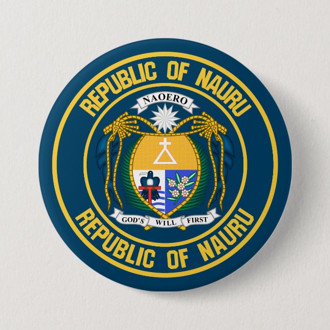 Chapa Redonda De 7 Cm Nauru Round Emblem (Anverso)
