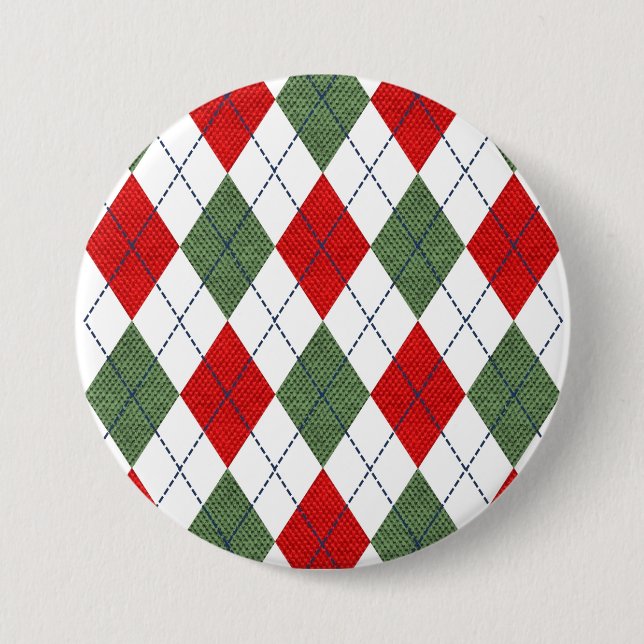 Chapa Redonda De 7 Cm Navidades Argyle (Anverso)
