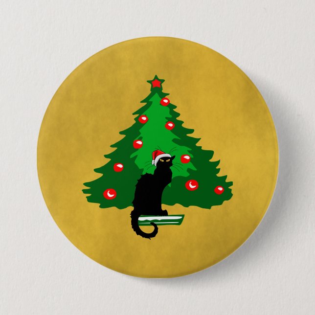 Chapa Redonda De 7 Cm Navidades de Chat Noir (Anverso)