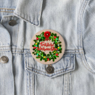 Chapa Redonda De 7 Cm Navidades de Frohe Weihnachten Abzeichen