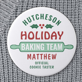 Chapa Redonda De 7 Cm Navidades de Holiday Baking Team Cookie Fiesta Cut