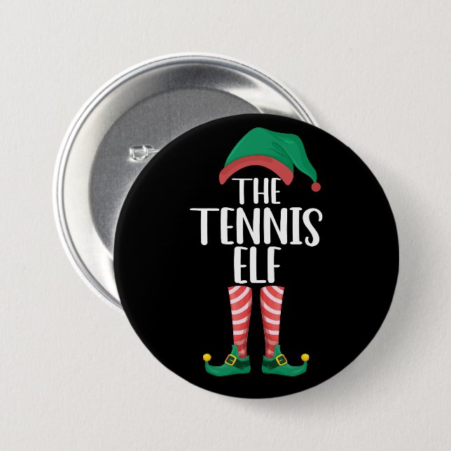 Chapa Redonda De 7 Cm Navidades del grupo familiar Tennis Elf Matching (Anverso y reverso)