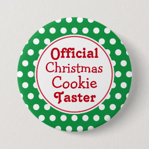 Chapa Redonda De 7 Cm Navidades divertidos Cookie Taster Pin Button