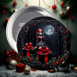 Chapa Redonda De 7 Cm Navidades góticos, Elf.