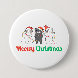 Chapa Redonda De 7 Cm Navidades Meowy