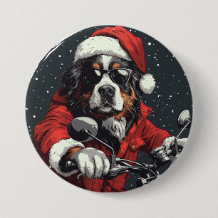 Chapa Redonda De 7 Cm Navidades Perro de montaña Bernese