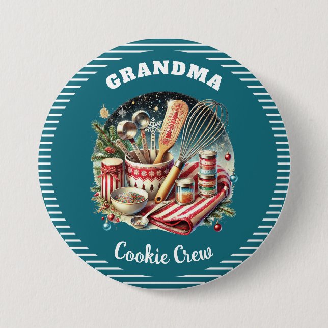 Chapa Redonda De 7 Cm Navidades personalizados Holiday Baking (Anverso)