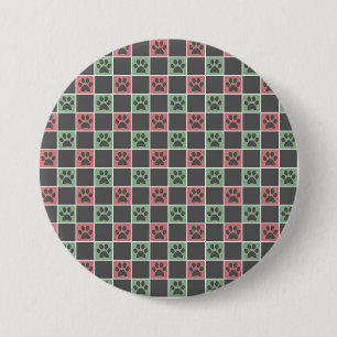 Chapa Redonda De 7 Cm Navidades rojos y verdes Patrón de impresión de ho