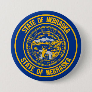 Chapa Redonda De 7 Cm Nebraska Round Emblem