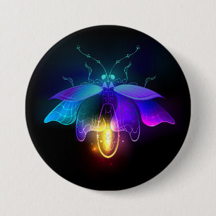 Chapa Redonda De 7 Cm Neon Firefly en negro