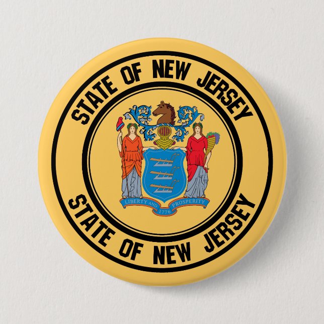 Chapa Redonda De 7 Cm New Jersey Round Emblem (Anverso)