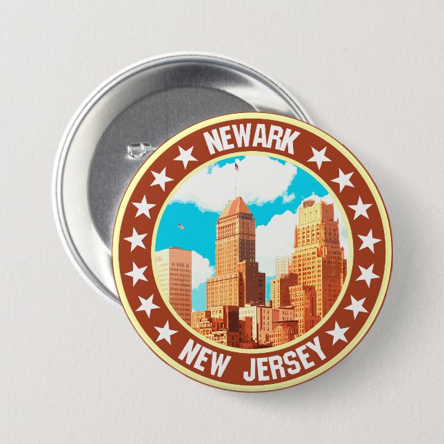 Chapa Redonda De 7 Cm Newark (Anverso y reverso)