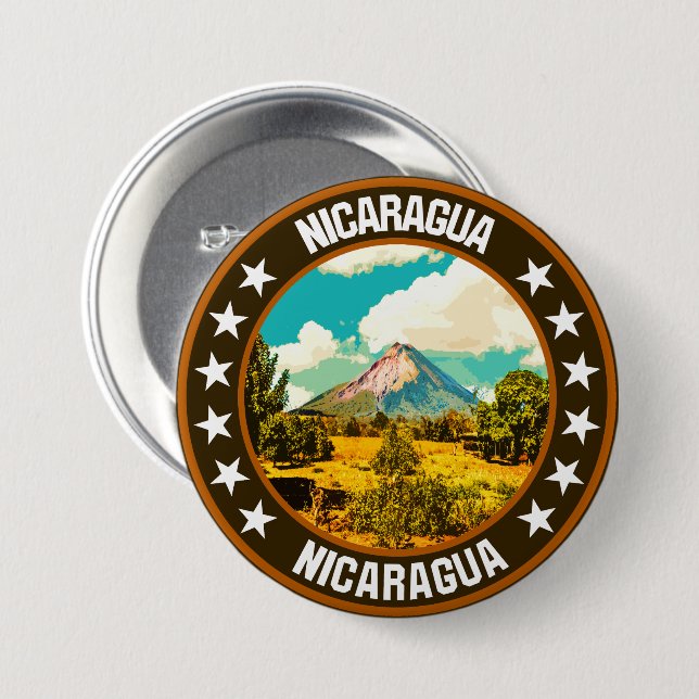 Chapa Redonda De 7 Cm Nicaragua (Anverso y reverso)