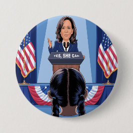 CHAPA REDONDA DE 7 CM NIECE DE KAMALA HARRIS - SÍ PUEDE BORRAR