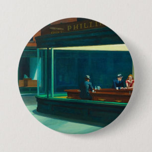 Chapa Redonda De 7 Cm Nighthawks Edward Hopper