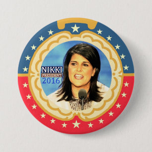 Chapa Redonda De 7 Cm Nikki Haley para el presidente 2016