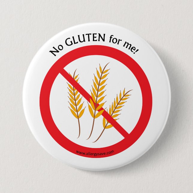 Chapa Redonda De 7 Cm "Ningún gluten para mí" insignia de la conciencia (Anverso)