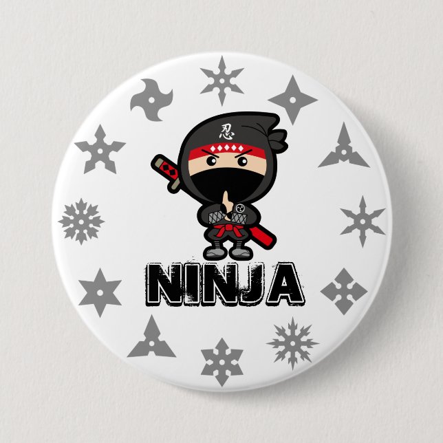 Chapa Redonda De 7 Cm Ninja Boy (Anverso)