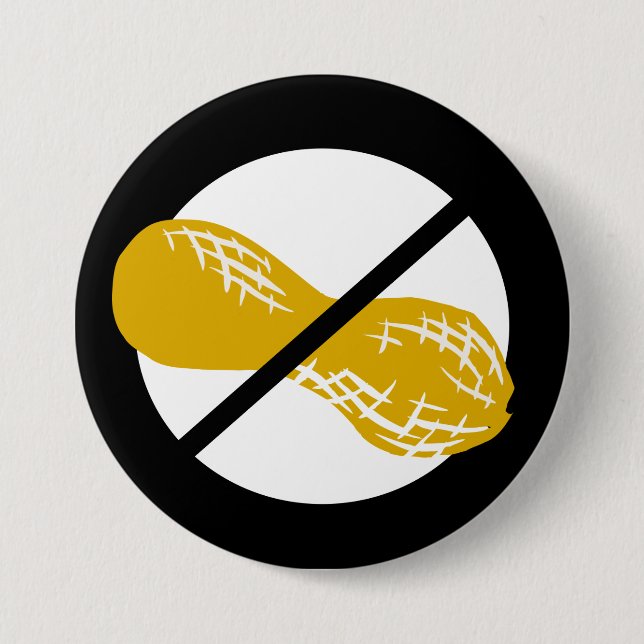 Chapa Redonda De 7 Cm Niños libres de la alergia de la nuez del (Anverso)