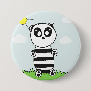 Chapa Redonda De 7 Cm Niños Panda