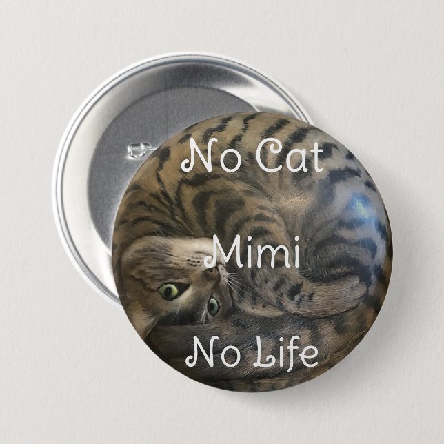 Chapa Redonda De 7 Cm No Cat No Life (Anverso y reverso)