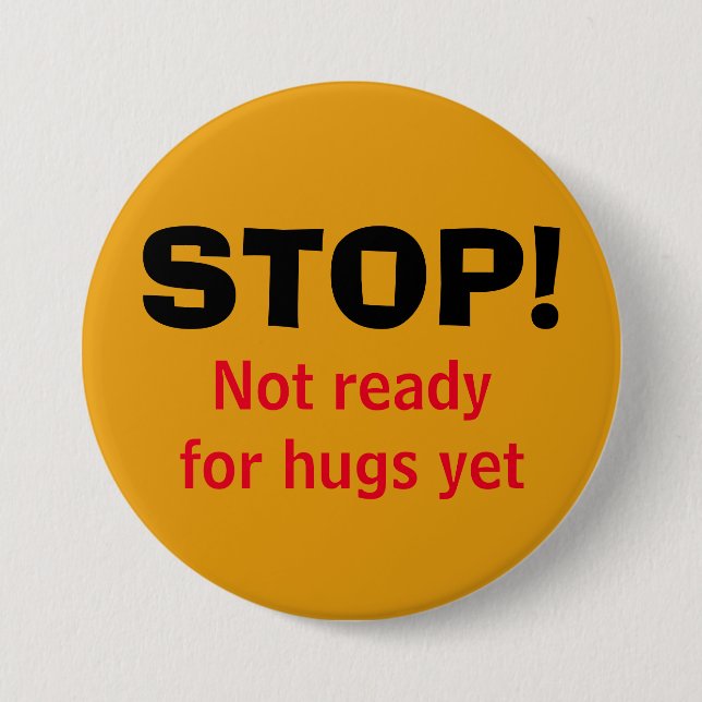 Chapa Redonda De 7 Cm NO HUGS Button (Anverso)