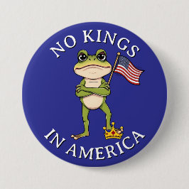 Chapa Redonda De 7 Cm No Kings in America Anti-Trump Protest Large