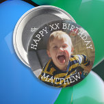 Chapa Redonda De 7 Cm Nombre y edad de cumpleaños feliz y personalizado<br><div class="desc">Personalice este botón de cumpleaños agregando la imagen,  el nombre y la edad de cumpleaños de su hijo a este botón en el área del personalizar.</div>