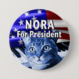 Chapa Redonda De 7 Cm Nora para presidente Button In Blue #3